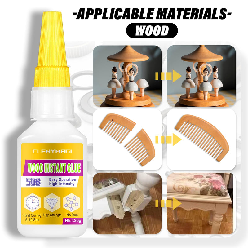 Wood Glue, 2 Pack Tacky Glue, High Strength Fast Drying Clear Wood Glue, Wood Glue for Crafts, Tacky Glue for Crafts, Suitable for Furniture, Garden, Wood Crafts, DIY, Decoration