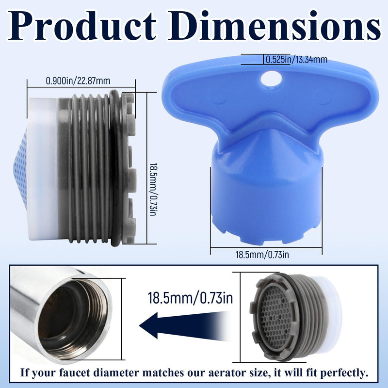 Faucet Aerator Flow Restrictor Service Kit Replacement for Moen 137401 Eco-Performance Aerator,1.5 gpm,18.5MM, with Key Removal Wrench Tool,Compatible with Rothbury or Voss (2 Sets)