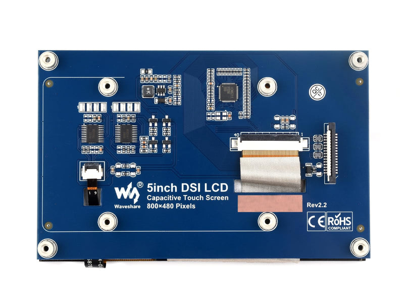 waveshare 5inch Capacitive Touch Display Compatible with Raspberry Pi 5/4B/3B+/3A+/3B/2B/B+/A+/CM3/3+/4 800×480 Resolution DSI Interface