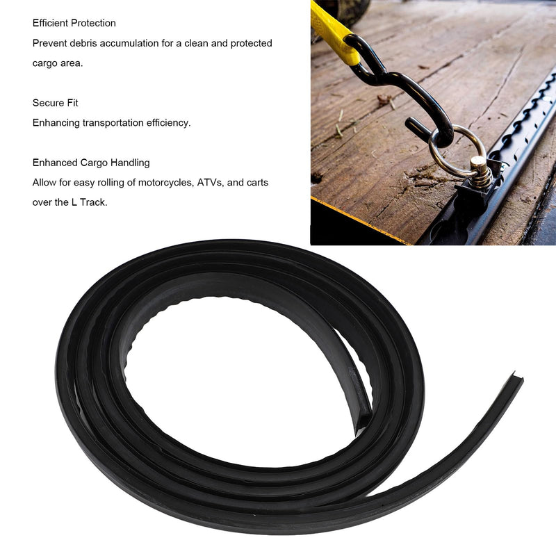 L Track Filler Strip, L Track Cover Strip 2m Rubber Protective L Track Filler Press in Cover Strip for Easy Rolling Motorcycle ATV Hand Cart