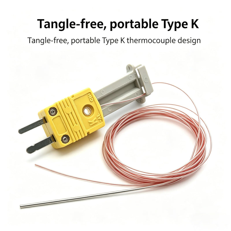 for Fieldpiece ATB1 K-Type Thermocouple HVAC Probe | Fieldpiece ATB1 K-Type Thermocouple -50 to 257°F with Mini Plug Nickel Chromium Aluminum Wire Wrap-Tab Storage