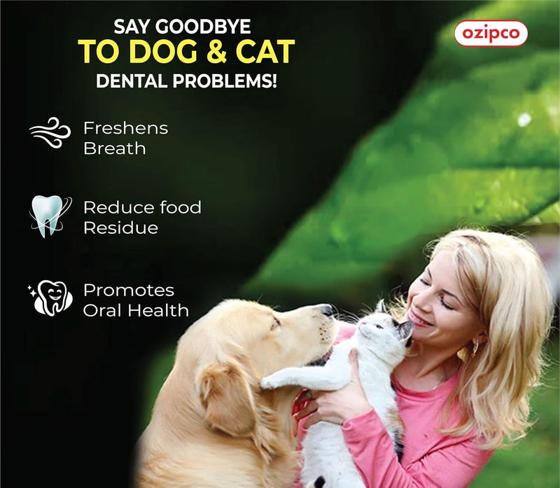 Dog Dental Powder | Natural Teeth Cleaning for Dogs & Cats | Pet Breath Freshener Food Topper with Enzymes | Helps Support Clean Teeth & Fresh Breath | Mint Flavor, 2 Pack (Up to 60-Day Supply)