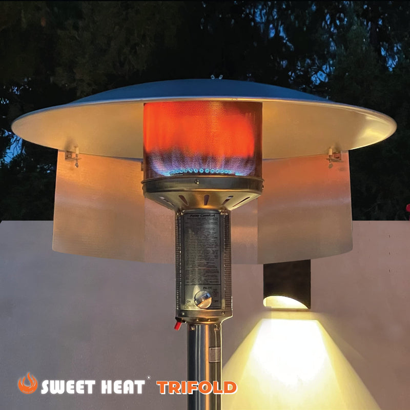 Sweet Heat Directional Reflectors for Patio Heaters Tri-Fold Folding Reflector - MAX performance TriFold Reflector MAX Performance