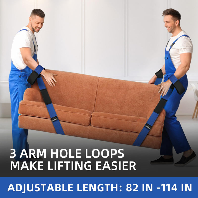 Ytonet Moving Straps, 2-Person Lifting and Moving System with 12 Comfortable Thickened Sponge Pads, Lifting Straps for Moving Furniture, Appliances, Heavy Objects up to 800 lbs, Blue - NewNest Australia
