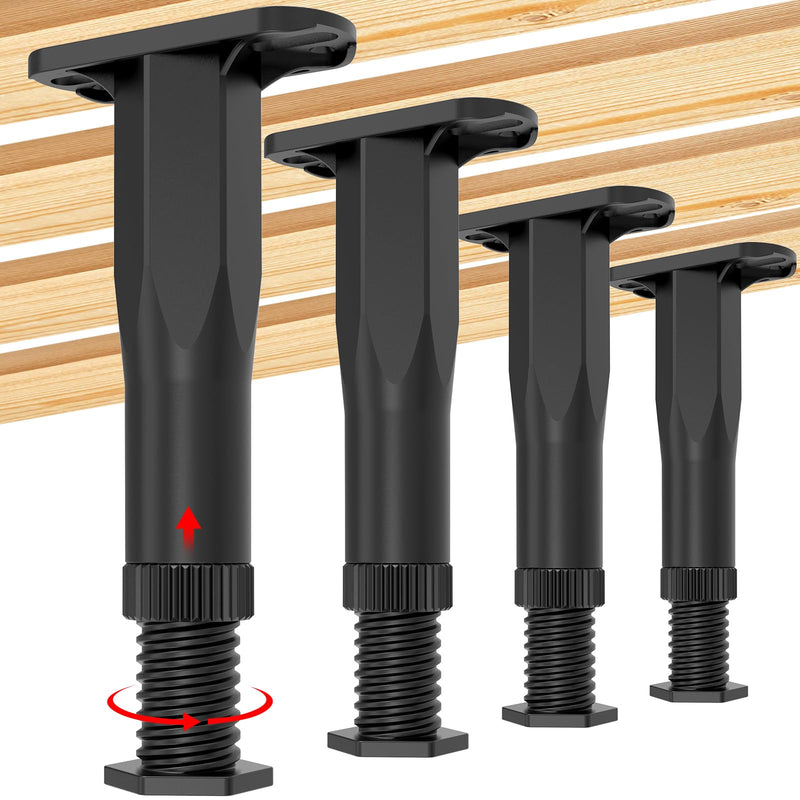 4PCS Adjustable Bed Frame Support Legs ( (8.3"-14.5" ), Frame Center Slats Heavy Support Leg, Extra Durable Furniture Suport Feet, for Frame/Sofa/Dresser/Chair/Table, Legs Furniture Replacement Parts 4pcs (8.3"-14.5")