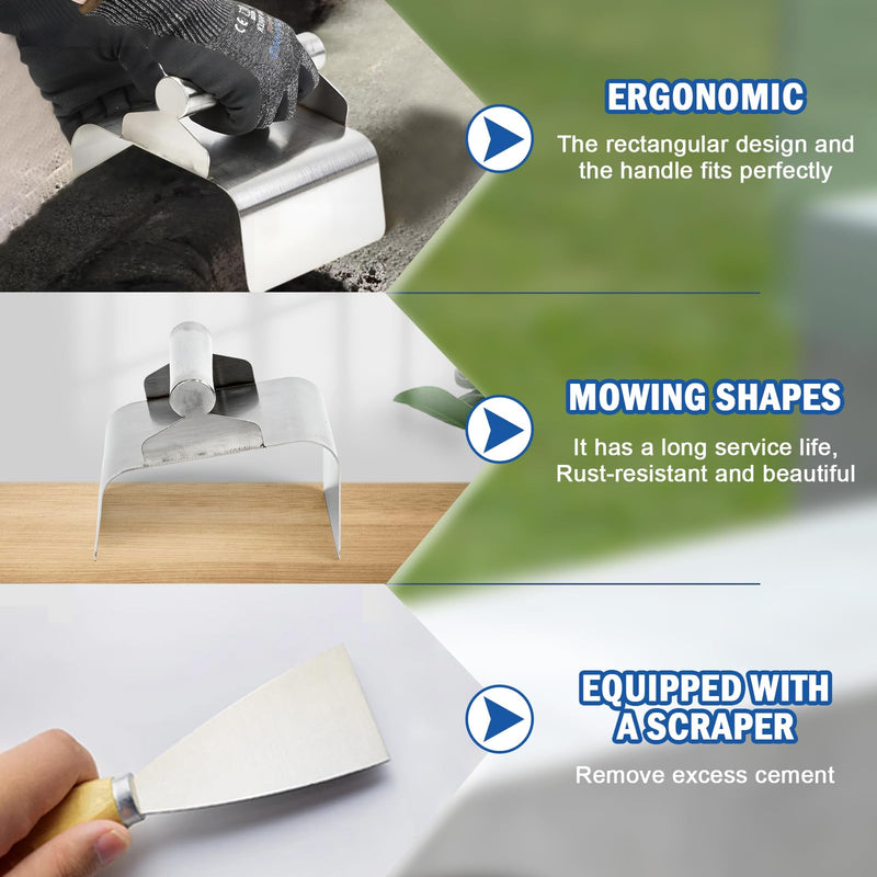 Concrete Curb Trowel Edger, Concrete Curb Machine, Landscape Curb Trowel with Putty Knife(Wave) Wave