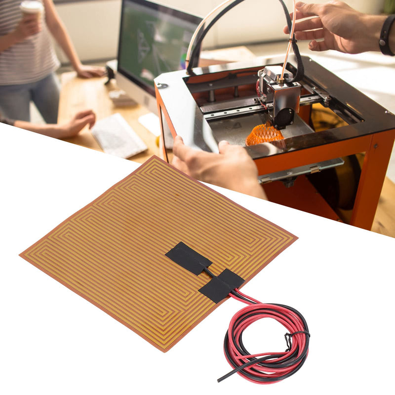 Flexible Polyimide Heater Plate , Adhesive 150℃ 7 . 9 X 7 . 9in PI Heating Film 100K Thermistor for 3D Printer(DC24V 150W)