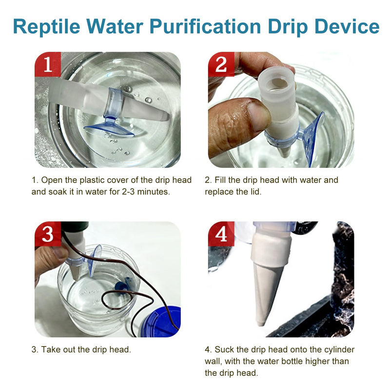 HEEPDD Reptile Water Dripper, Reptile Water Dripper Kit Plants Irrigation Devices Reptile Humidifier Watering Tool for Amphibians Bearded Dragon Lizard Turtle Snake Frog Gecko - PawsPlanet Australia