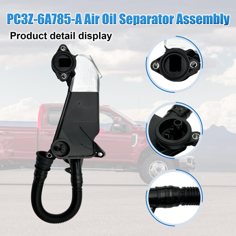 PC3Z-6A785-A Air Oil Separator Assembly Compatible with Ford F-250 F-350 F-450 F-550 2023-2024 Replace PC3Q-6A785-AB PC3Z6A785A Super Duty 6.7 L Diesel