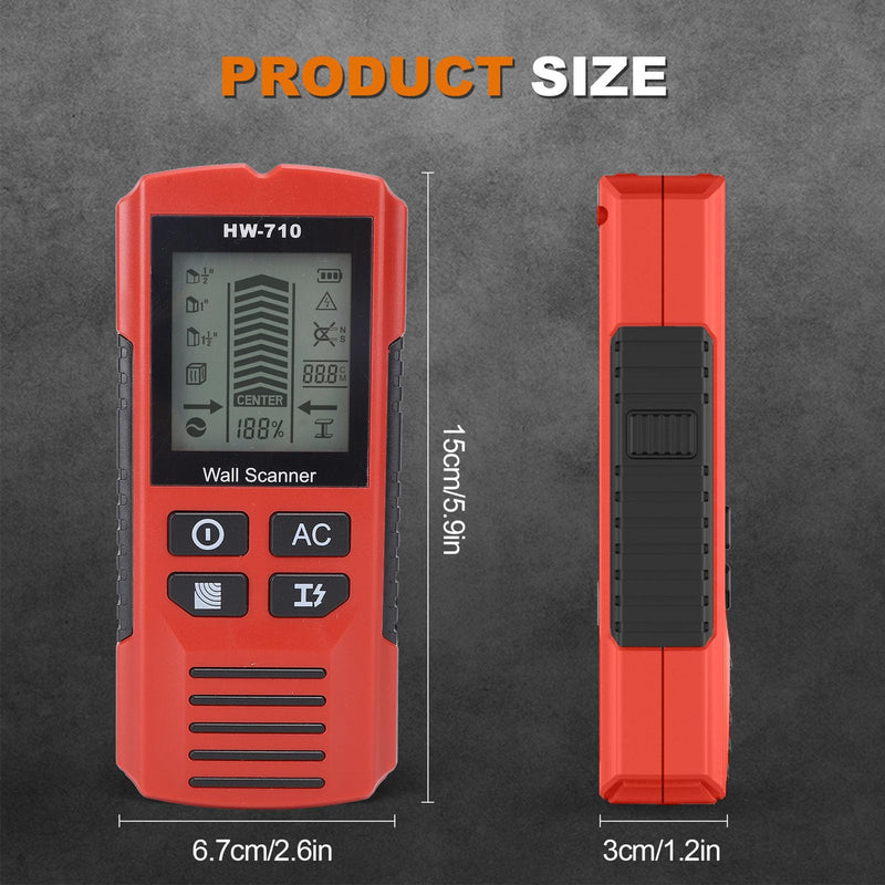 Stud Finder Wall Scanner Electronic Drywall Stud Detector, High Precise 7 in 1 Wood Metal Cable Locator with LCD Display for Construction Site, Stud Detector Beam Finder