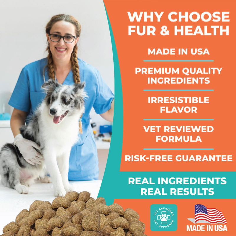 Fur & Health Advanced Glucosamine Chondroitin for Dogs - Hip Joint Pain Relief Soft Chew - Old Dog Joint Supplement Large & Small Breed - Hip Joint Chews Mobility Support - PawsPlanet Australia