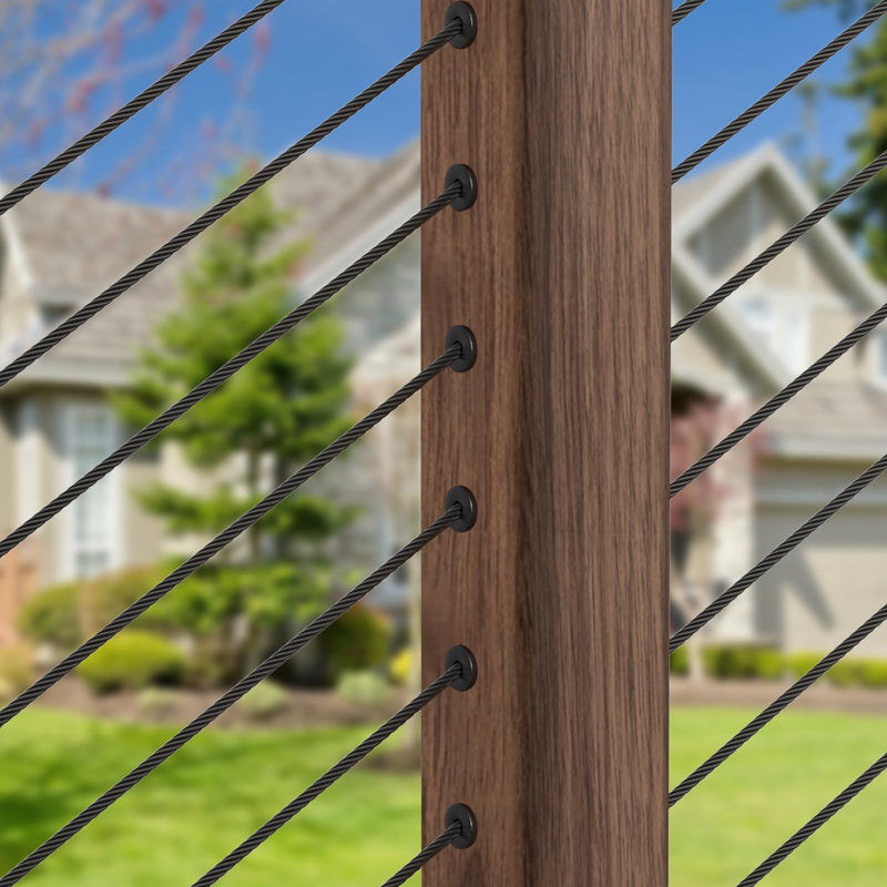 BLIKA 80Pack 25°-35° 1/8" Black Cable Railing Angle Protector Sleeves 1/8" 80