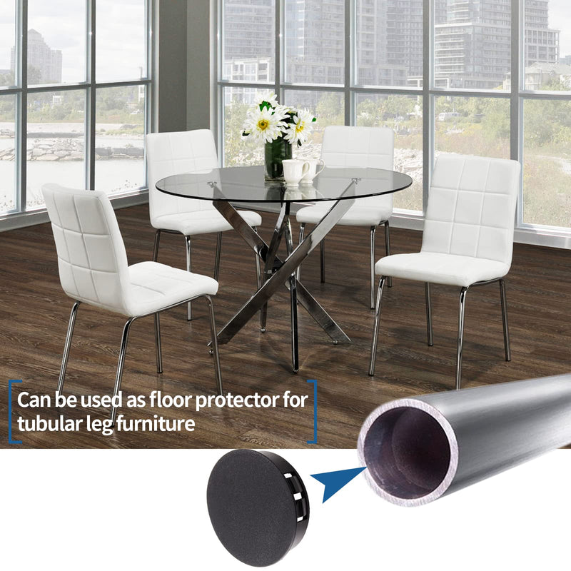 Bivethoi 25PCS Plastic Hole Plugs 38mm / 1-1/2 Inch Hole Cover, Black Flush Type Hole Plug Snap in Plastic Plugs, Pipe Post Hole Cap Tube Insert Plug Round End Cap Panel Plug for Chair Table Furniture