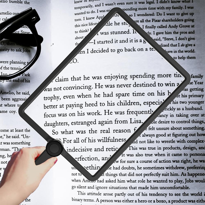 10X Large Rechargeable Magnifying Glass with Light, Hands-Free Neck Wear Full Page Magnifier with 50 LED Lights & Adjustable Brightness for Seniors Reading, Crafts, and Low Vision Tasks
