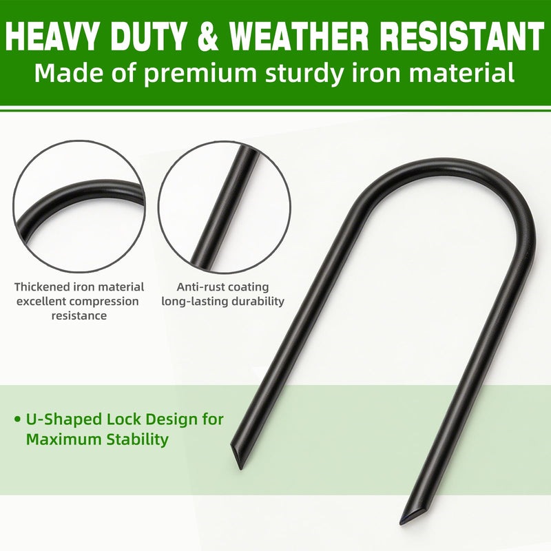 4in U-Shape Downspout Pin, Drill-Free, Wind & Rain Resistant 6pcs | Heavy-duty iron structure, longer lifespan than counterparts, easy installation & reusable, free gloves included 4 inch (100mm) 6pcs 6