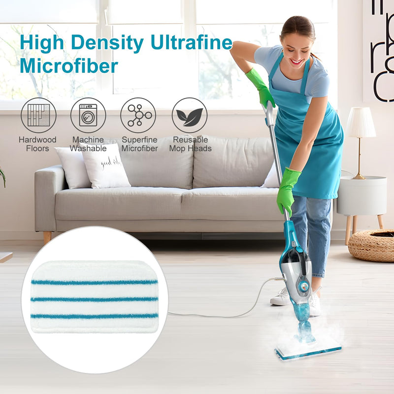 Steam Mop Pads Replacement Compatible with Black+Decker Steam Mop SM1600, SM1610, SM1620, HSM13E1, HSMC1300FX, HSMC1321, HSMC1361SG Cleaner Black and Decker Steam Mop Replace Pads for Floor Cleaning 4 Pack Black+Decker Mop Pads