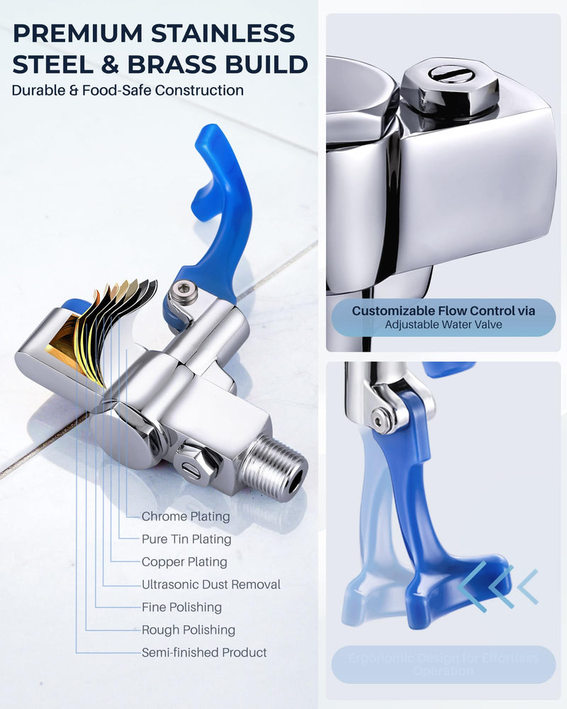 Glass Filler Faucet Wall Mount: iVIGA Push-Back Water Bottle Filling Station - Brass Glass Filling Station Water Filler Faucet for Bar Cafe Hotel Kitchen - Male Inlet No Flange