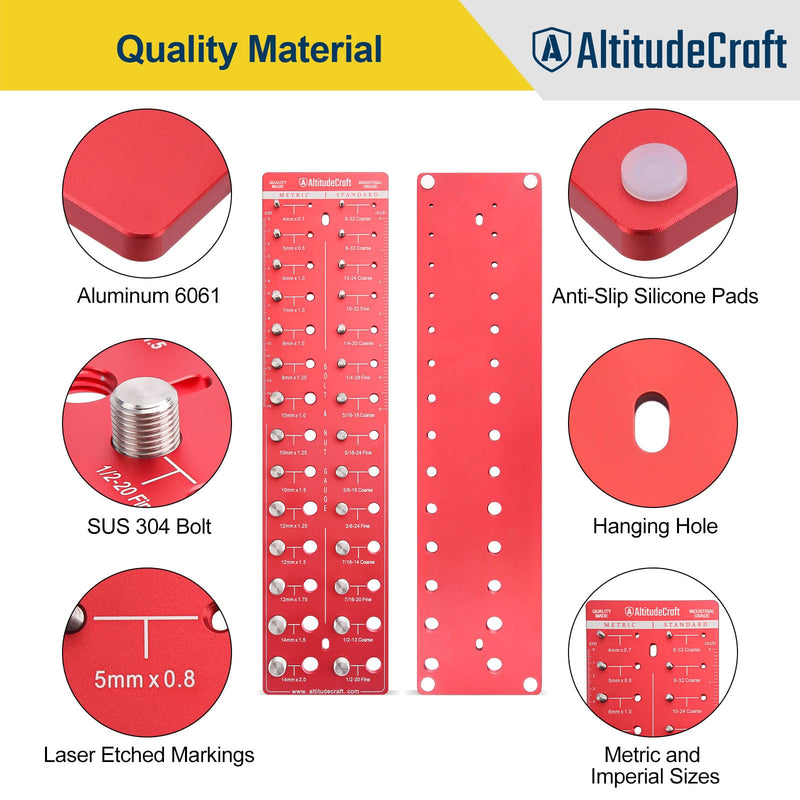 Thread Checker, Nut and Bolt Thread Checker, Bolt Size and Thread Gauge, Bolt and Nut Identifier Gauge, Bolt Gauge