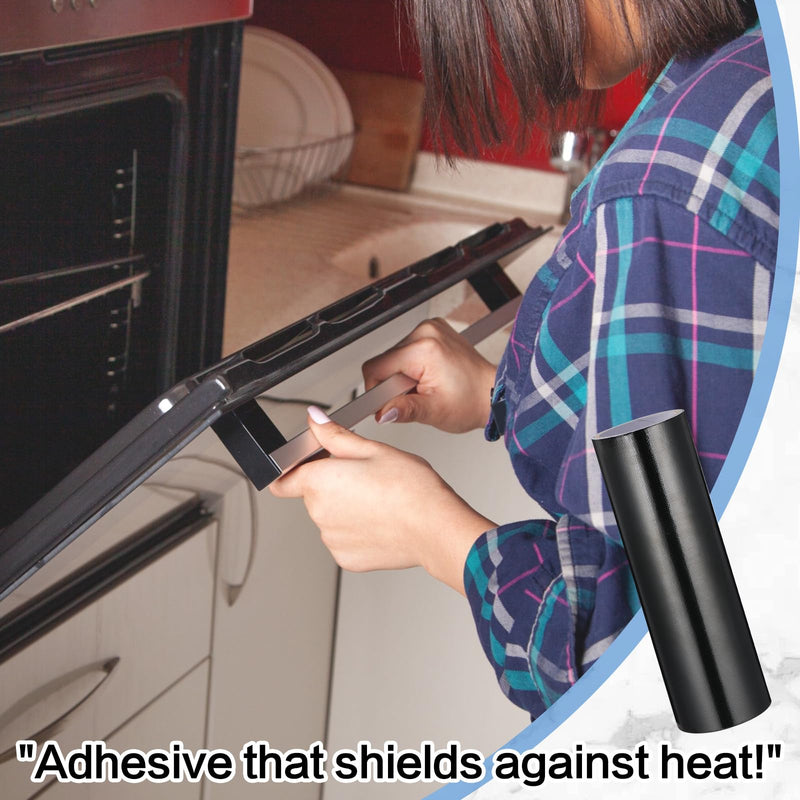Hicarer Thermal Heat Shield Barrier Adhesive, Aluminized Fiberglass Heat Shield Resistant Material Tape, Heat Insulation Sheet for Auto Use, House, Barbecue(Black,12 x 118 Inch) Black 12x118 inch