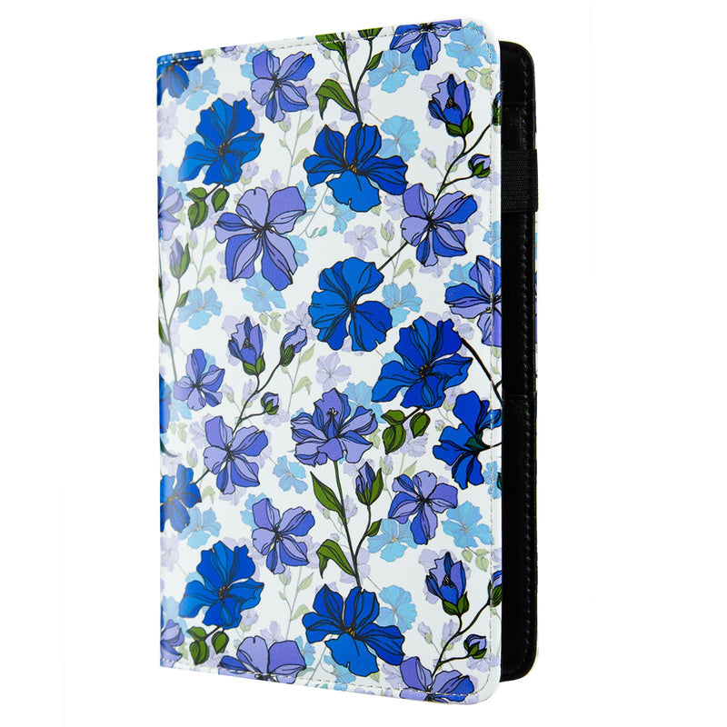 Server Books for Waitress,Cute Pocket Leather Money Organizer Wallet Note Pad Cash Bill Restaurant Guest Check Book Holder Pocket Presenter Fit Server Apron Waitress Book (Blue flower) Blue flower