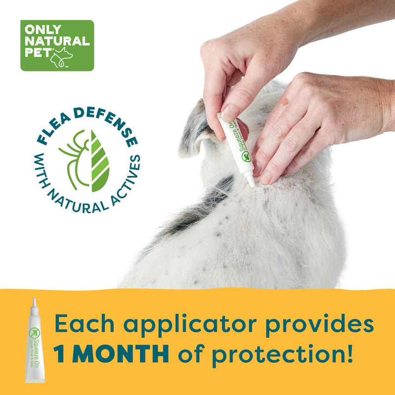 Only Natural Pet EasyDefense Flea & Tick Prevention for Medium Breed Dogs (15 to 40 lbs) - Natural Herbal Control, Squeeze-On Drops - Protects up to 3 Months (M Sqz)