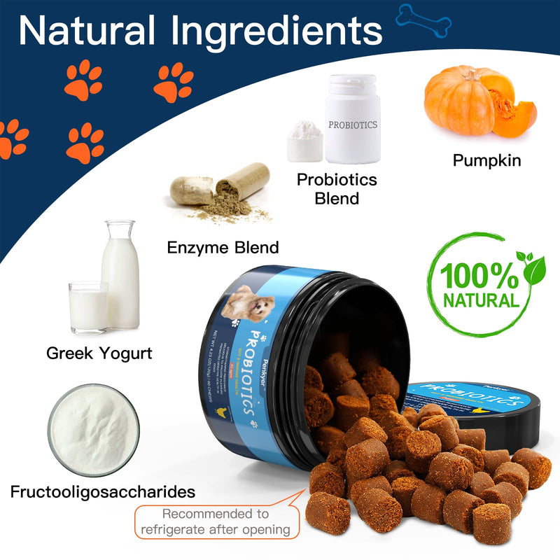 Probiotics for Dogs, Dog Probiotics for Yeast, Itchy Skin and Itchy Ears, Digestive Enzymes with Prebiotics for Digestive Health, Probiotic Chews for Dogs Support Immunity Health - (Chicken 60 Ct) Chicken Chicken-60 Chews