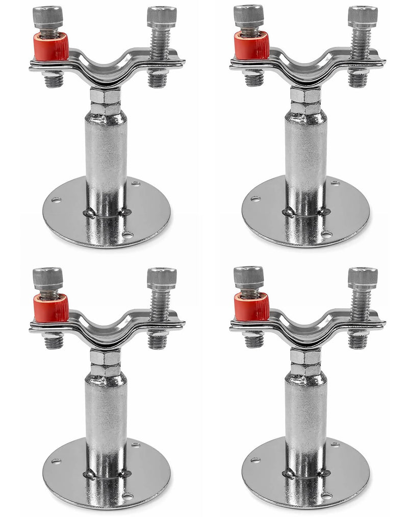 QWORK Adjustable Stainless Steel Pipe Support Bracket Kit - Compatible with 1" Pipes - Wall and Ceiling Mounting Options - includes 4 Support Brackets, Screws, and Anchors 4 Pack