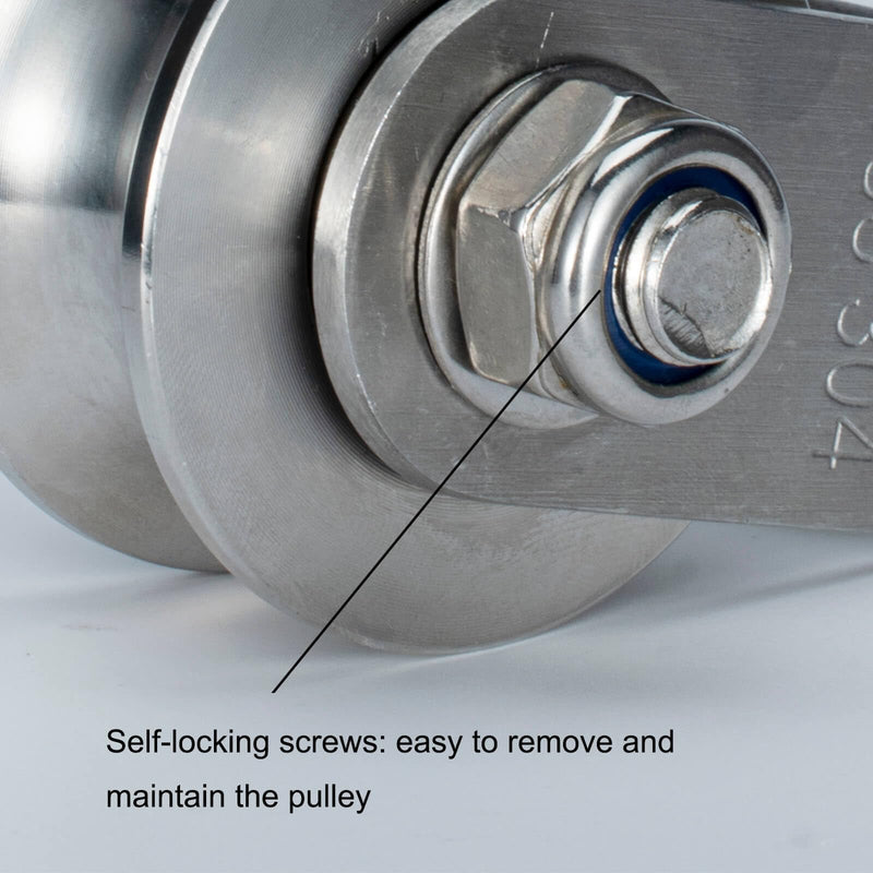 Cable Pulley Wheel, Swivel Single Pulley Block, Stainless Steel, Bearing Inside, Heavy Duty Good for Pulley System Gym Equipment, Loading 1100lb 48mm - NewNest Australia