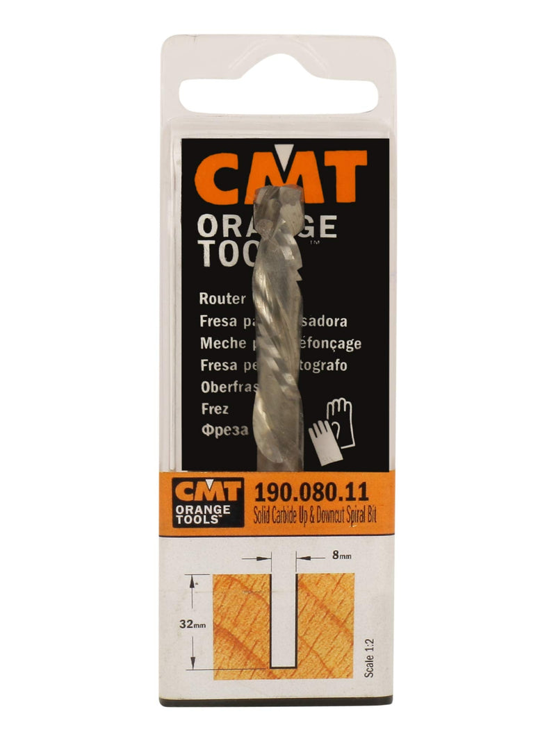 CMT 190.504.11 Solid Carbide Up/Downcut Spiral Bit, 3/8-Inch