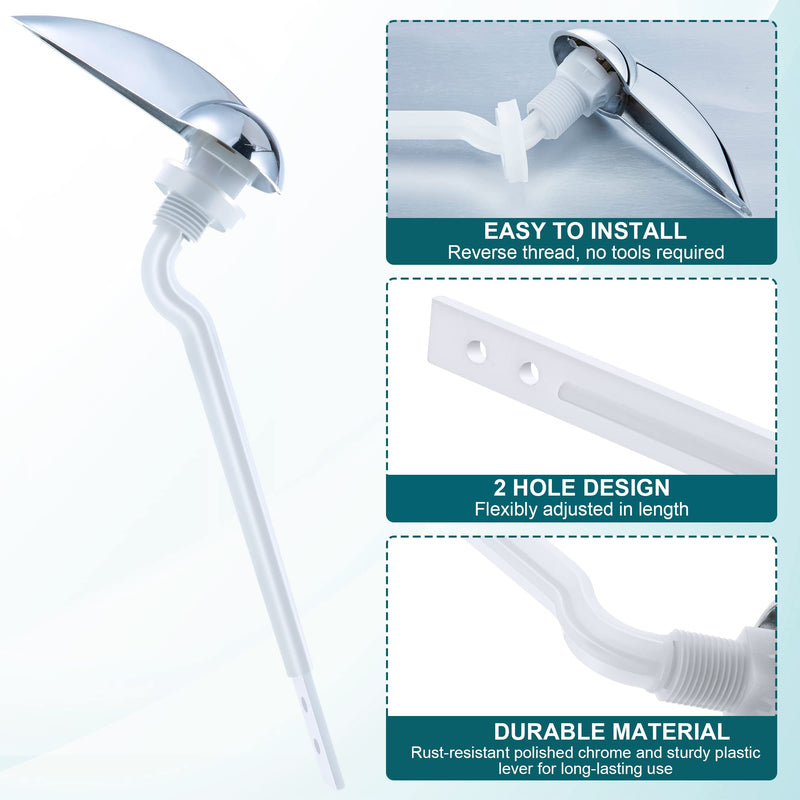 2 Pack Universal Toilet Flush Handle Replacement Kit, Compatible with American Standard Toilet Handle Parts Left Hand Trip Lever 738995-0020A Champion4, White Toilet Bowl Flusher Handles Repair Kit