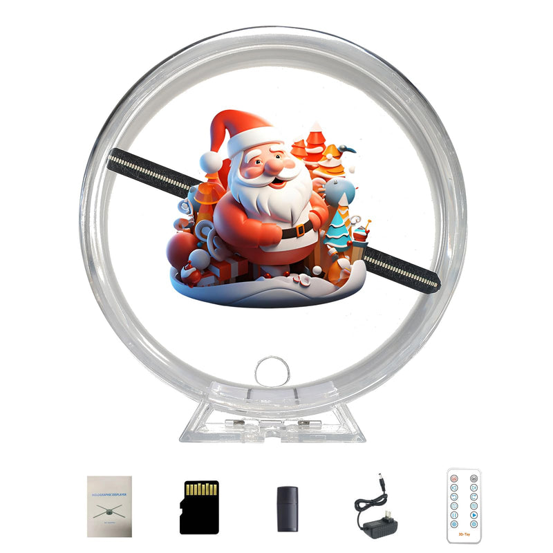 with Protective Cover, 4.7''Holographic Plug and Play LED Advertising Display, with Remote&Bluetooth&1500 Video Library, for Halloween,Christmas, Retail,Trade Show,Tabletop Promotion
