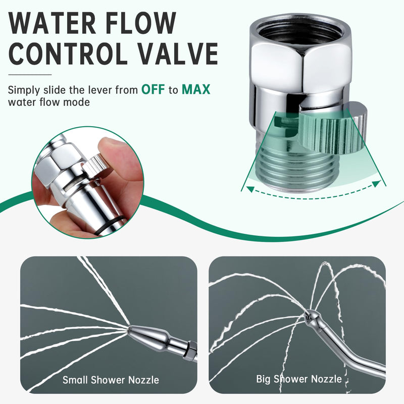 Shower Enema Kit, Shower Douche Nozzle Cleansing System with Water Control Valve for Men and Women Portable Cleaning
