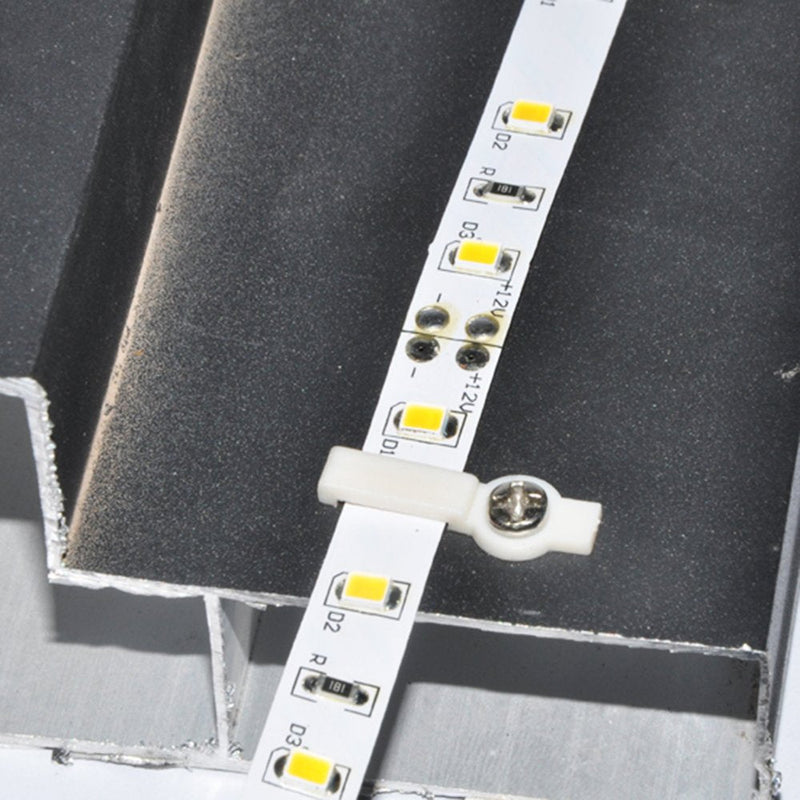 SpiritLED 100 Lots LED Strip Light Mounting Brackets,One Side Fixing Clips,Screws Included (for Non-Waterproof Strip Width 10mm) Ideal for Non-waterproof Strip Width 10mm