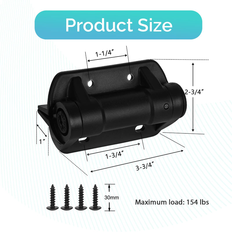 Self Closing Gate Hinges Black, Tension Adjustable Heavy Duty Spring Gate Hinges for Metal Gate, Fence, Hold Up to 154lbs, 2 Pack