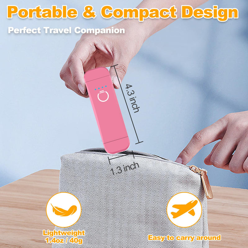 Book Reading Light,Silent Touch Book Lamp for Reading in Bed,Rechargeable Clip on Booklight with 3 Amber Colors & 7 LEDs Precise Dimming for Eye Caring Night Reading,Book Lovers,Kids,Pink Pink