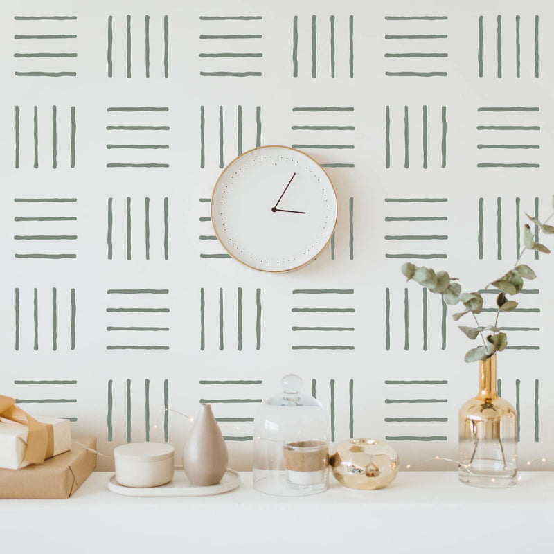 6 Pack 14'' Modern Herringbone Geometric Brick Hexagon Boho Lines Wall Stencils for Painting Large Pattern on Wall, Reusable Decorative Template for Scandinavian Painting Wall Décor