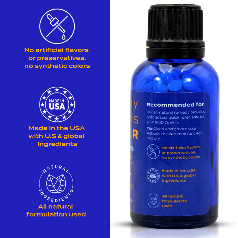 Healthy Animals 4Ever All-Natural Rabbit Skin Conditions Treatment | Homeopathic Rabbit Tablets for Itch-Free Comfort | 300 Count - PawsPlanet Australia