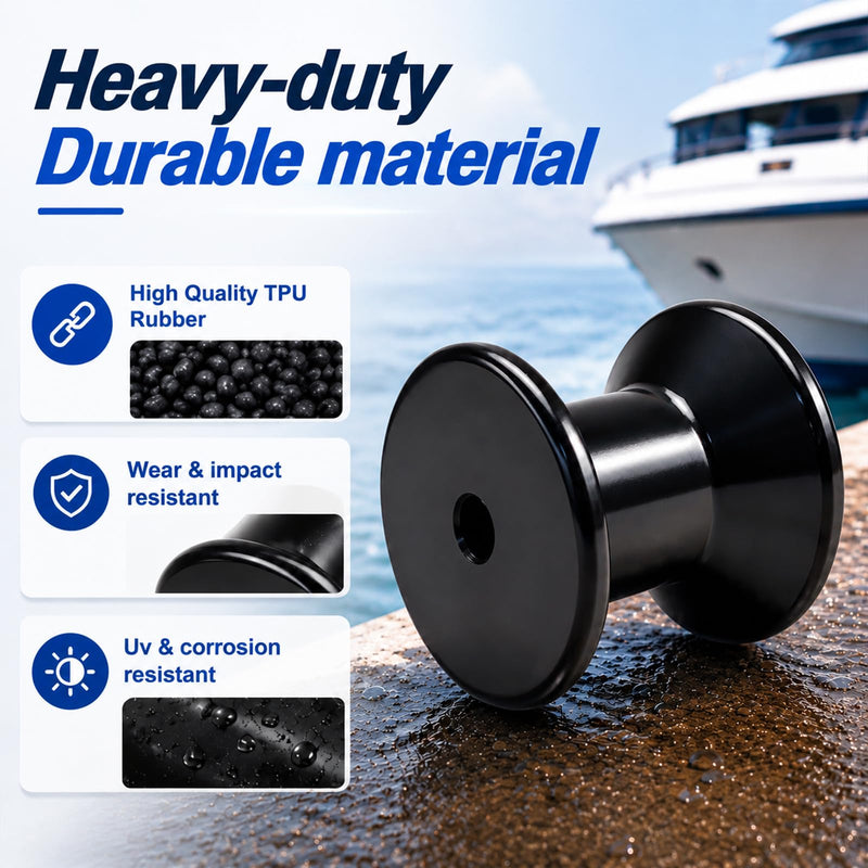3" Boat Trailer Bow Stop Roller by 1/2" Shaft Upgraded TPU for Boat Trailer