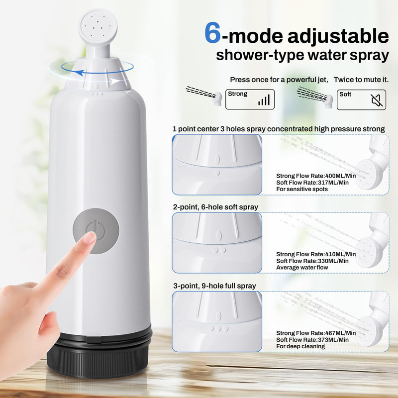 Portable Bidet for Travel with 3 Spray Settings, High Pressure Handheld Bidet, Rechargeable Electric Portable Bidet for Women & Men