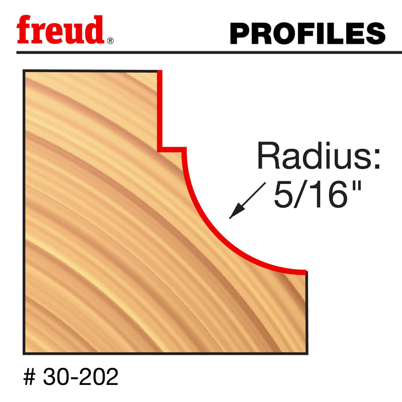 Freud 30-202: 5/16" Radius Cove & Fillet Bit with 1/4" Shank