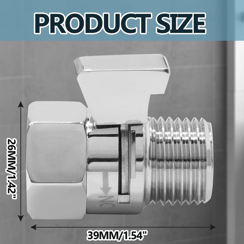 2 Pack Flow Control Valve Shower Heads, Adjustable Shut off Valve with Metal Handle Lever Water Flow Regulator, for Hand Shower Bidet Sprayer 2