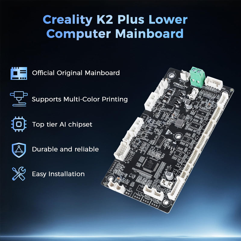 Creality Official K2 Plus Lower Computer Mainboard, Original K2 Plus Motherboard, CR4FN200338C15_32 Silent Mainboard, GD32F303RET6 Control Board Mainboard for Creality K2 Plus 3D Printer