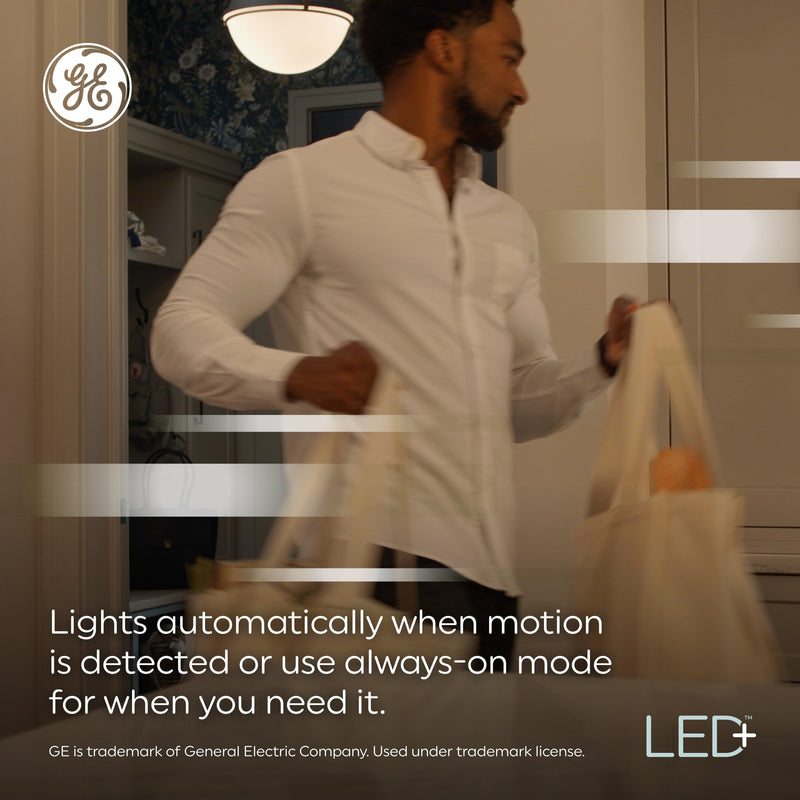 GE LED+ Motion Sensor LED Light Bulbs, 12W, Outdoor Security Lights, A21, Warm White (2 Pack) 2 Bulbs