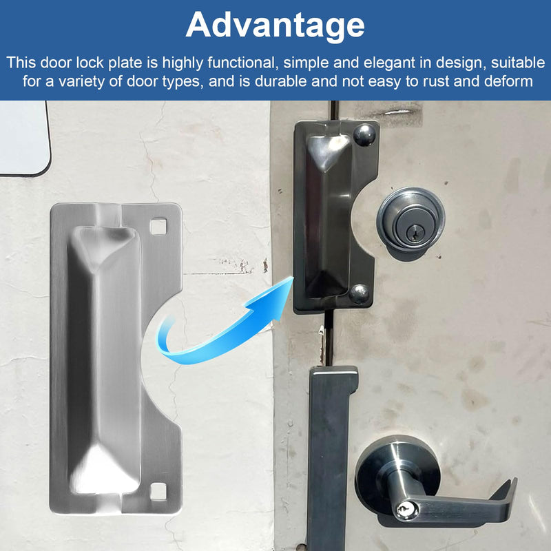Latch Guard Plate Cover U 9496 Replacement for Prime-Line Door Latch Guard, 3 in x 7 in Stainless Steel Door Security Strike Plate Easy to Install on Out-Swinging Doors (2 PCS, Silver 2