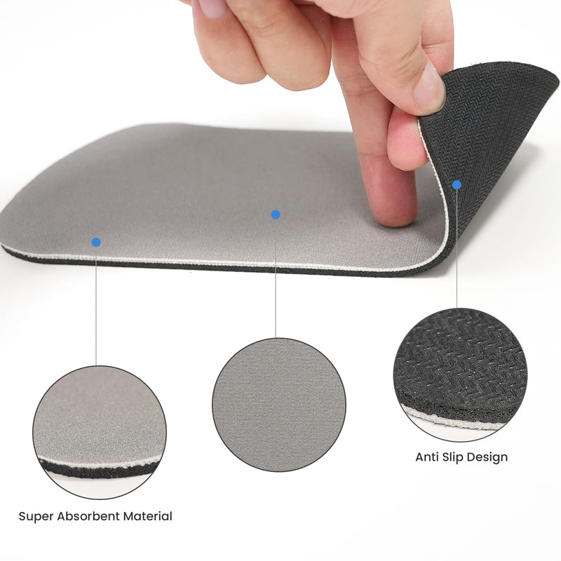 GLACIER FRESH Cuttable Refrigerator Drip Catcher, Water Absorbent Fridge Water Dispenser Drip Tray, Replacement for Whirlpool, GE, Samsung Fridge Accessories, Grey (Rectangular - 2pcs) Standard Refrigerator Drip Tray