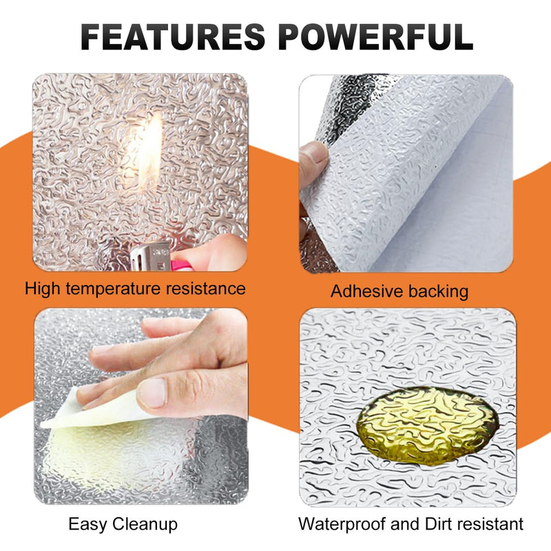 Aluminized exhaust heat shield 24'' X 24'' for wall behind grill 2000 Degrees High Temp Protection Material Thermal Barrier Blanket Mat 24'' X 24''