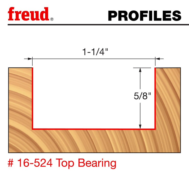 Freud 16-524: 1-1/4" (dia.) Mortising Bit with 1/2" shank, 5/8" carbide height