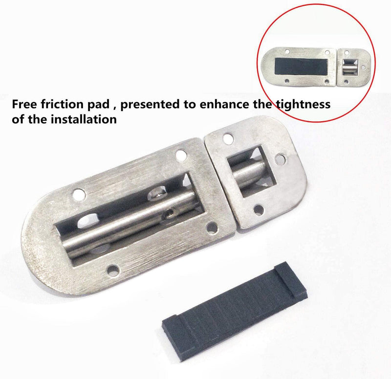 60/90/110mm Marine Boat Door Window Lock Latch ，Stainless Steel 316 Slide Barrel Bolt Clasp Sliding Hasp Locks Push Pull Toggle Buckle W/Friction pad (2PCS, 110mm) 2PCS