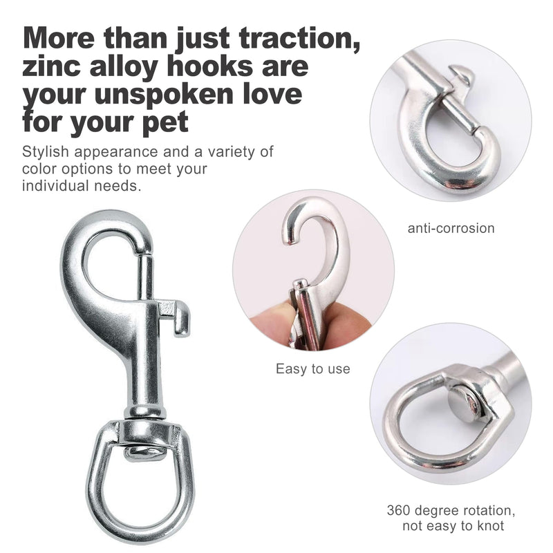 2 Pcs Swivel Eye Snap Hook, 3.5 Inch Single Ended Swivel Snaps, Scuba Bolt Snap, Leash Clips for Dog, and for Key, Pet Feed Buckets, Flag Pole Rope, Camera Strap and More
