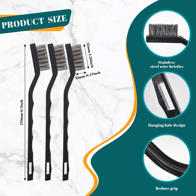 48 Pcs Mini Stainless Steel Wire Brush Set, Wire Scratch Brush 48